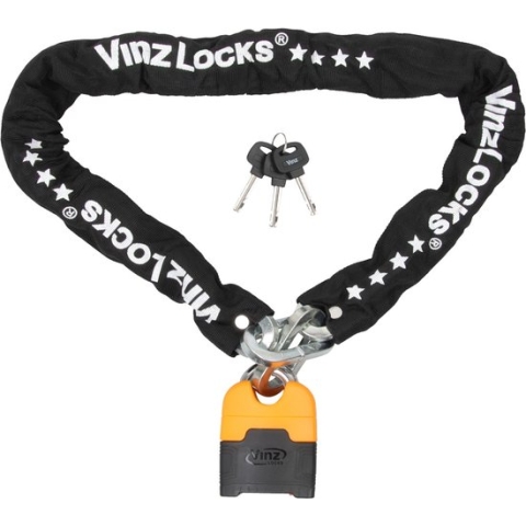 VINZ Makalu Motorslot / Kettingslot / Scooterslot ART 4 Gecertificeerd - 120 cm ketting - Dikte schakels: 10,5mm
