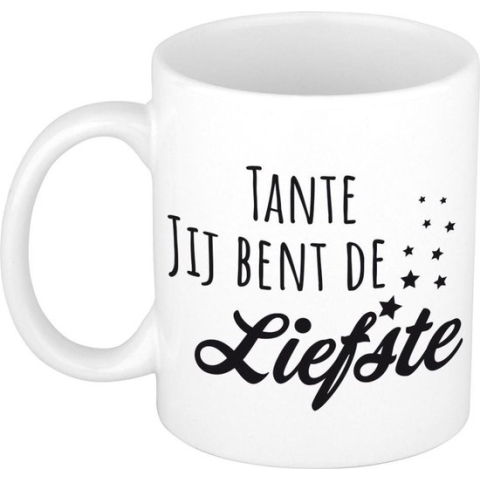 Tante jij bent de liefste mok wit - verjaardag / bedankt cadeau
