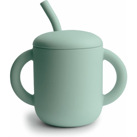 Mushie - Oefenbeker met Deksel en Rietje - Oefenbeker - Cambridge Blue