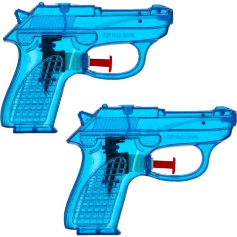 Cepewa Waterpistool Splash Gun - 4x - klein model - 12 cm - blauw - Water speelgoed