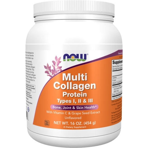 NOW Foods - Multi collageen eiwit type I, II & III poeder (454 gram)