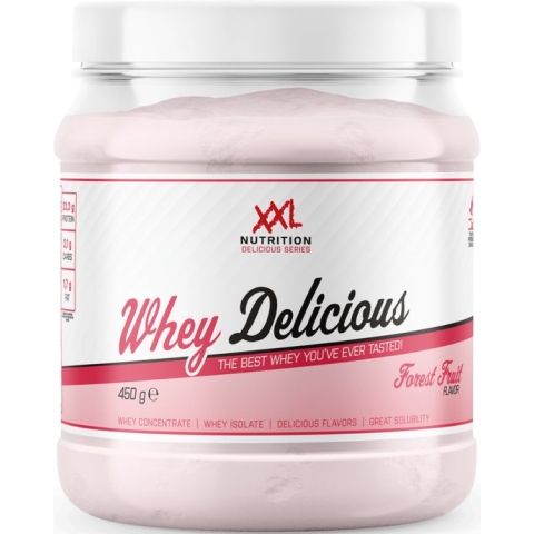 XXL Nutrition - Whey Delicious - Forest Fruit - Wei Eiwitpoeder met BCAA & Glutamine, Proteïne poeder, Eiwit shake, Whey Protein - 450 gram