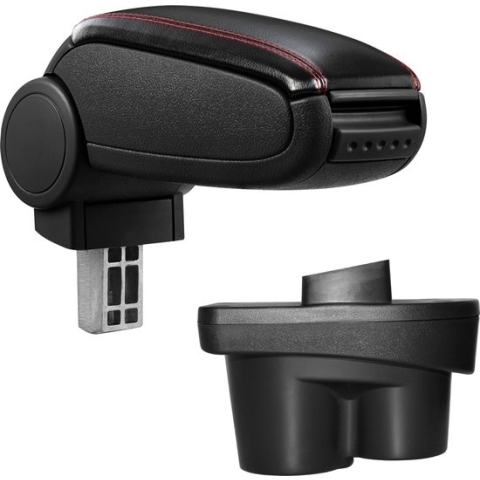 Armsteun-Opel Corsa E-11-2014-kunstleer-zwart+rood stiksel