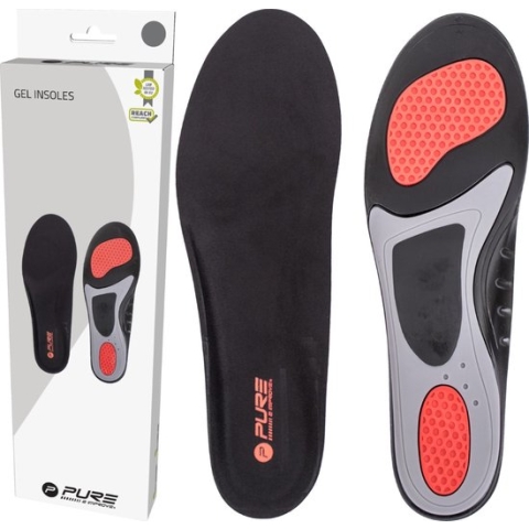 Pure 2 Improve Gel inlegzolen - Zwart/Grijs/Rood - Maat 42-43