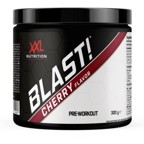 XXL Nutrition - Blast! Pre Workout - Citruline Malaat, Beta-Alanine, Taurine, Arganine AKG & Cafeïne - Pre Workout Energy Drink Supplement Krachttraining - Cherry - 300 gram