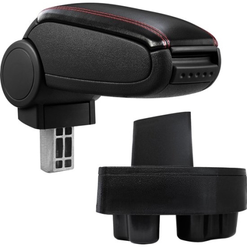 Armsteun-Opel Corsa-Combo C-kunstleer-zwart+rood stiksel