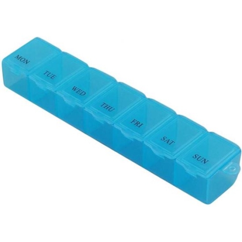 Pillendoos 7 dagen - pillendoosje 7 dagen - soorteer medicijnen doosje - Blauw - pillendoos- anabox