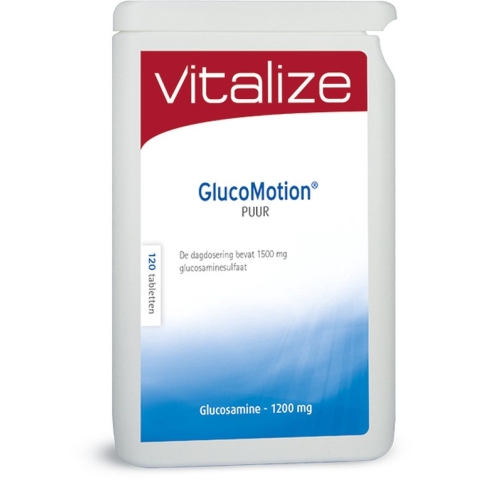 Vitalize GlucoMotion Puur 120 tabletten - Een belangrijke bouwsteen voor het menselijk lichaam - *Dagdosering 1200 mg Glucosamine elementair