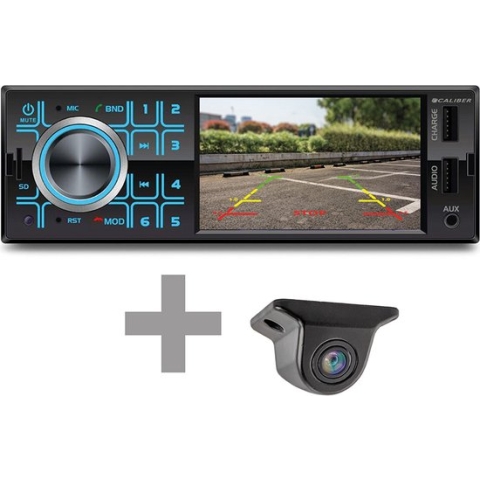 Autoradio inclusief achteruitrijcamera – Bluetooth, USB, AUX – 4 Inch Scherm – Extra USB (RMD434DAB-BTV)