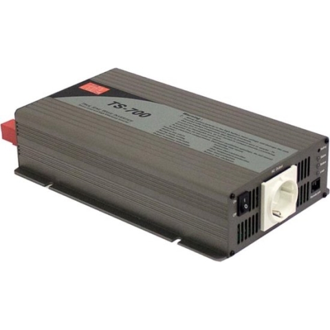 MEAN WELL - DC-AC INVERTER MET ZUIVERE SINUSGOLF  - 700 WMEAN WELL - DC-AC INVERTER MET ZUIVERE SINUSGOLF  - 700 W - EU STOPCONTACT
