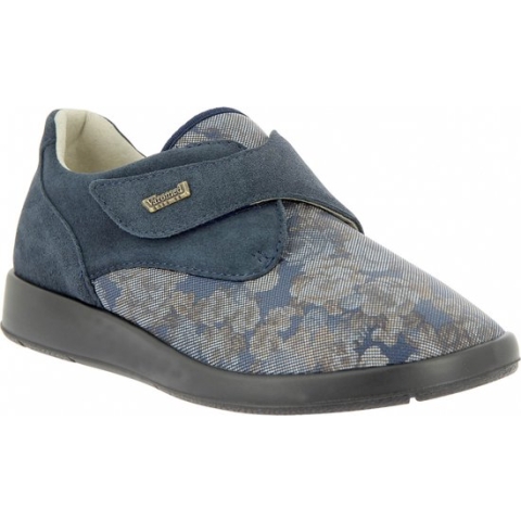 Varomed - Teneriffa - luxe stretch therapieschoenen - maat 37 - Marineblauw - met CE keurmerk - soepele zool - verbandschoenen - verbandpantoffels - verbandsloffen -