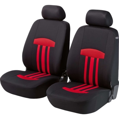 Auto stoelbeschermer Kent met Zipper ZIPP-IT Autostoelhoes, 2 stoelbeschermer voor voorstoel zwart/rood