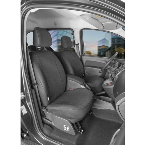 Autostoelhoes Transporter Fit van stof antraciet geschikt voor Renault Kangoo (Typ W), 2 Enkele zetele front