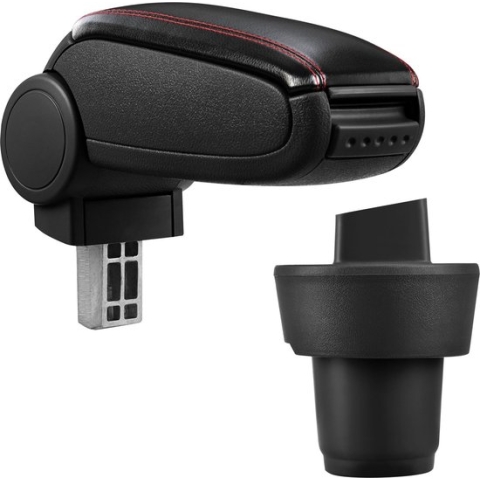 [pro.tec]® Armsteun-Seat Mii-kunstleer-zwart+rood stiksel