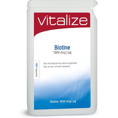 Biotine 1000 mcg 120 capsules - Voor een heldere geest - Belangrijk voor de huid - Vitalize