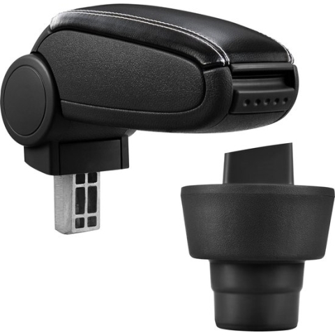 Armsteun BMW Mini 2001-2006 kunstleer zwart met wit stiksel