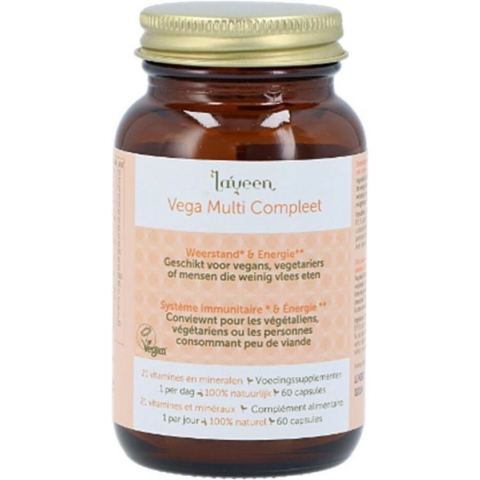 Laveen Vega Multi Compleet | Alles in 1 multivitamine met extra B12, vit D en ijzer | 100% natuurlijk en vegan gecertificeerd |