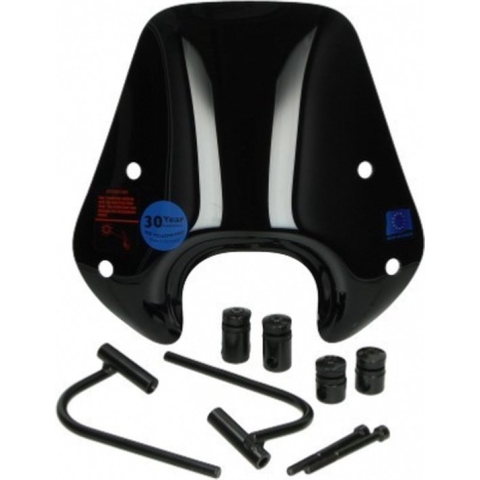 Windscherm Piaggio Zip - Laag glans zwart + bevestigingsset