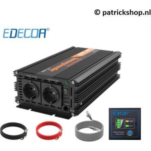 Edecoa 12V-230V Zuivere Sinus Omvormer - 2500W/5000W + controller