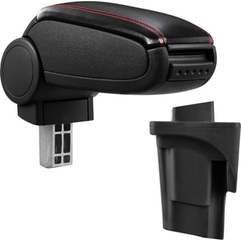 Armsteun-Seat Leon 1P-2005-2012-kunstleer-zwart+rood stiksel