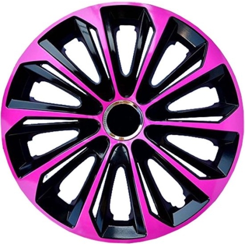 NRM - wieldoppen 15" - zwart met roze - set van 4 stuks - ABS / Duurzaam / Resistant