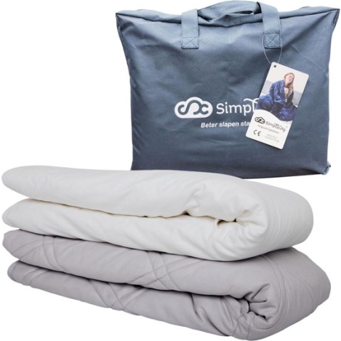 Verzwaringsdeken Set Katoen 8 KG Weighted Blanket Beter Slapen – Wasbare Hoes Katoen – 200 x 140 – Wit