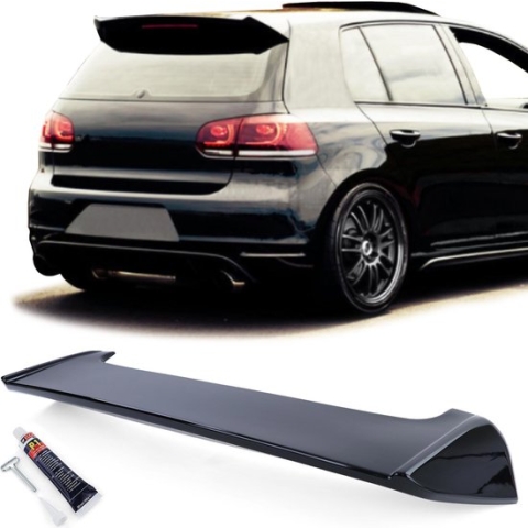 Volkswagen Golf 6 GTI / GTD / R20 Dakspoiler Extention Lip Styling Dak Spoiler Hoogglans Zwart