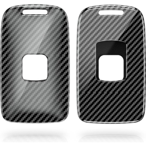 kwmobile autosleutelhoes voor Renault 4-knops Smartkey autosleutel (alleen Keyless Go) - hardcover beschermhoes - Carbon design - zwart