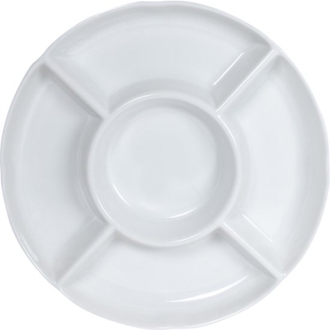 Krumble Tapasbord met 5 vakken / Servies / Borden / Hapjesbord / Serveerschalen / Serveerborden / gourmetbord - Wit