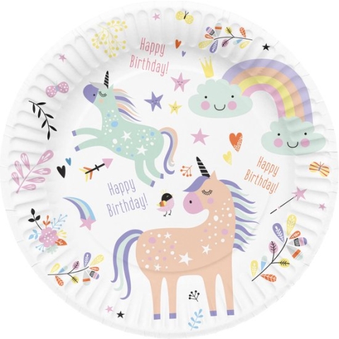 Folat - Borden Unicorn Rainbows (8 stuks)