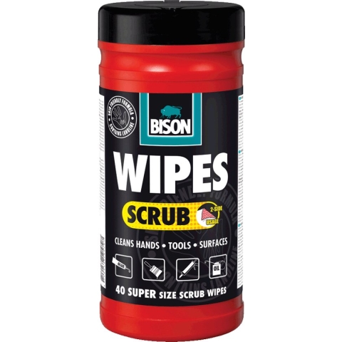 Bison Wipes Scrub - 40 stuks
