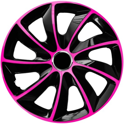 NRM -  Stig Extra Wieldoppen 13" - Roze & Zwart- set van 4 stuks - ABS / Duurzaam / Resistant