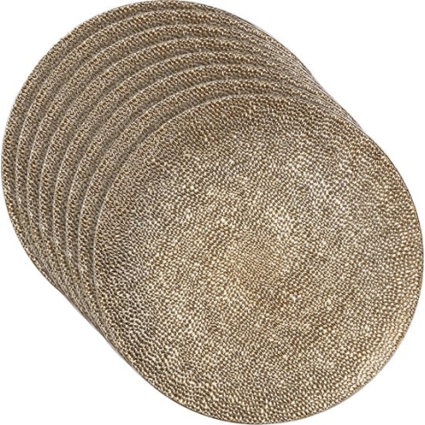 Kerst onderborden - D33 cm - goud - set 12x stuks - rond - kunststof