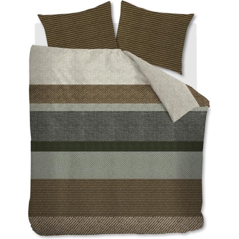 Beddinghouse Jacco Dekbedovertrek - Groen - 240 x 200/220 cm + 2x 60 x 70 cm