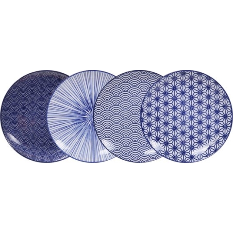 Set van 4 gebaksborden - 16 cm. - Nippon Blue - Tokyo Design Studio