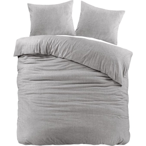 Papillon Brienz Flanel Dekbedovertrek - Tweepersoons - 200x200/220 cm - Grijs