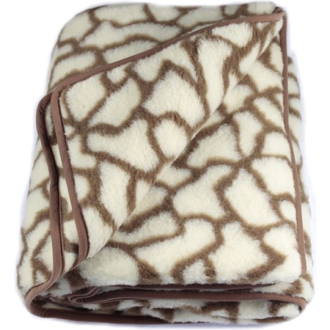 Wollen Deken Giraffe print Plaid 160x200cm in 100% zuivere Australische Merino scheerwol 450 g/m² Woolmark-certificaat