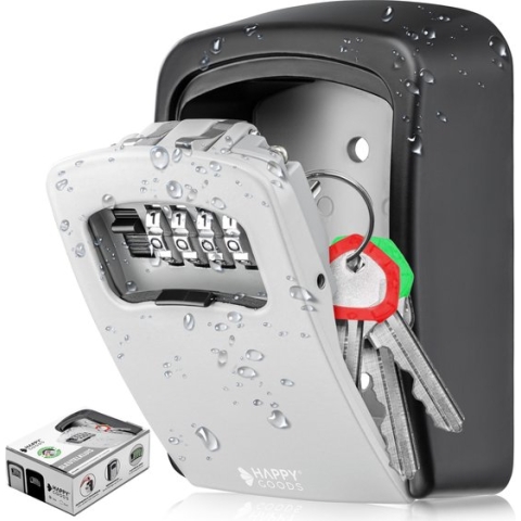 Happy Goods - Sleutelkastje met Cijferslot - Grijs - Sleutelkast - Waterbestendig - Sleutelkastje Buiten met Code