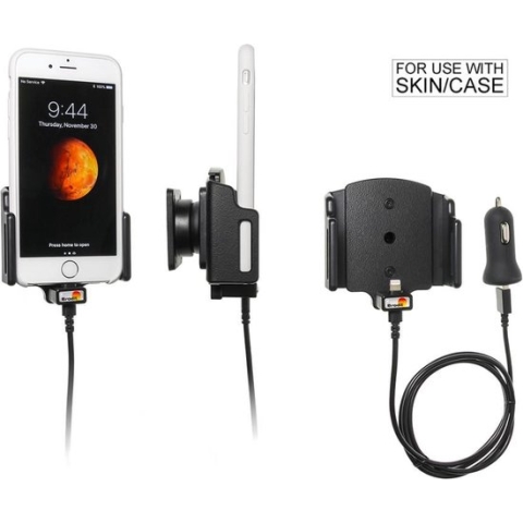 Brodit houder - Apple iPhone 6 / 6S / 7 / 8 / X / Xs Actieve verstelbare houder met 12V USB plug