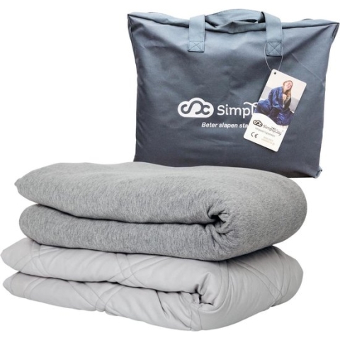 Verzwaringsdeken Set Bamboe 7 KG Weighted Blanket Beter Slapen – Wasbare Hoes Bamboe – 200 x 140 – Grijs
