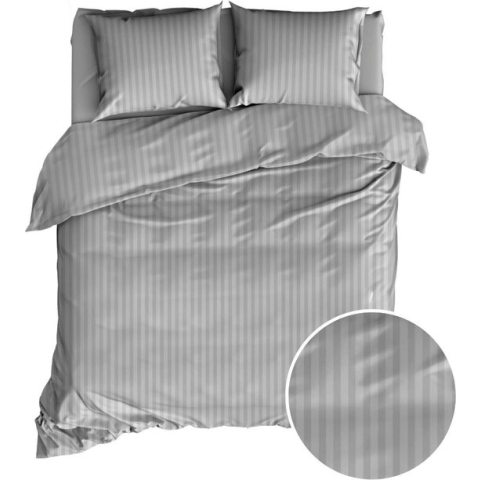 Dekbedovertrek Satin Dor Satijnstreep Silver 240x220 cm (Grijs)