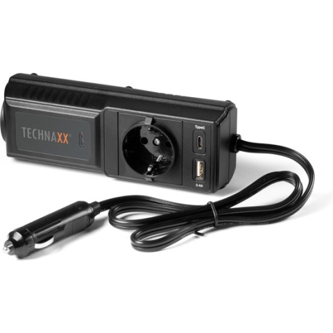 Technaxx TE21 Auto 12V spanningsomvormer met 2 USB poorten en 1 x 230V stopcontact max. 200W