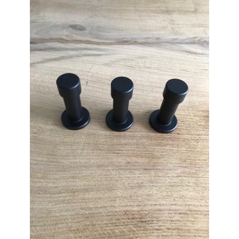 Zwarte kapstokhaak - Wandhaak – Ophanghaak – Muurhaak  (3 stuks)