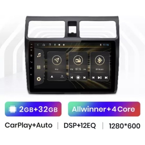 CarPlay Suzuki Swift 2005-2010 Android 10 navigatie en multimediasysteem Bluetooth USB WiFi 2+32GB