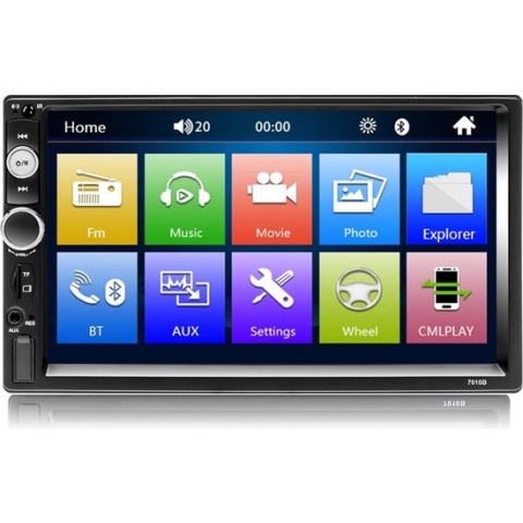 TechU™ Autoradio T154 – 2 Din met Afstandsbediening & Stuurwielbediening – 7.0 inch Touchscreen Monitor – FM radio – Bluetooth – USB – AUX – SD – Mirror Link - Handsfree bellen