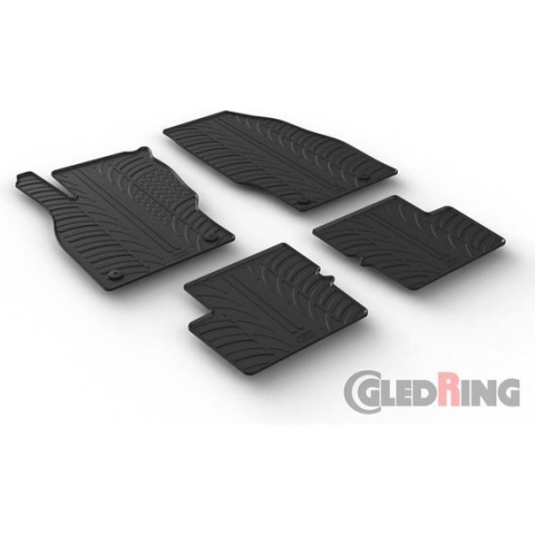 Gledring Rubbermatten passend voor Opel Corsa E 5 deurs 2014-2019 (T profiel 4-delig + montageclips)