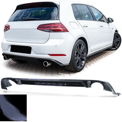Vw Golf 7 GTI Facelift 2017 t/m 2021 Sport Diffuser Hoogglans Zwart Styling Dubbele Uitlaat Tcr Dsg 7.5