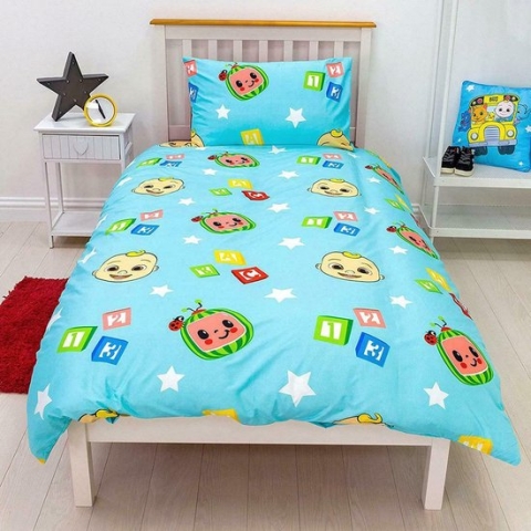 CoComelon dekbedovertrek - eenpersoons - Cocomelon dekbed - blauw