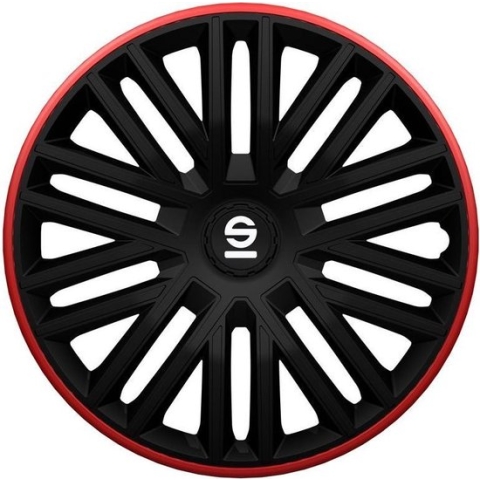 Sparco Wieldoppen Bergamo 15 Inch Abs Zwart/rood 4 Stuks