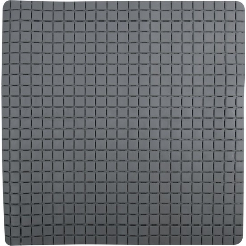 MSV Douche/bad anti-slip mat badkamer - rubber - grijs - 54 x 54 cm - met zuignappen